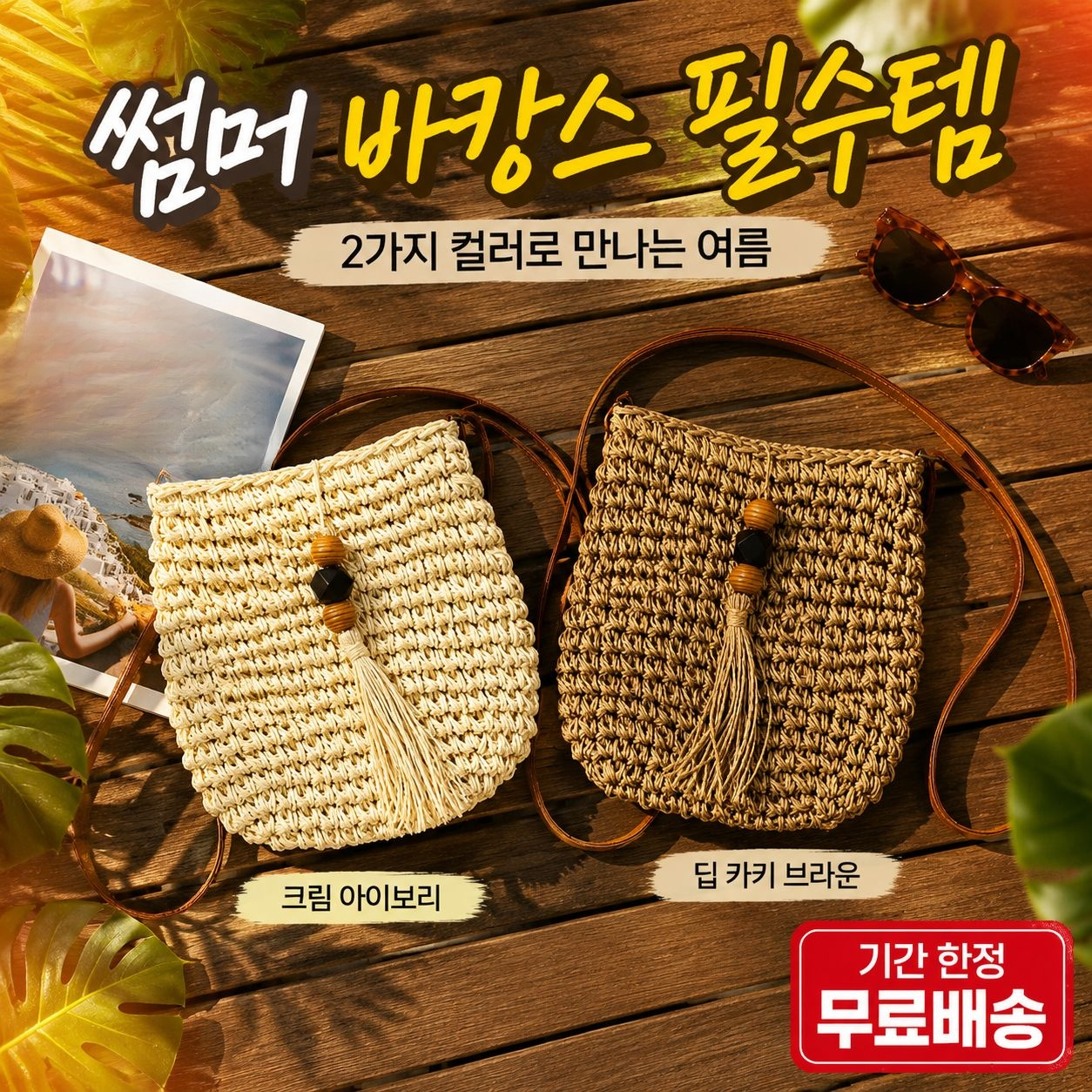 여름 신상 페이퍼 위빙 토트백