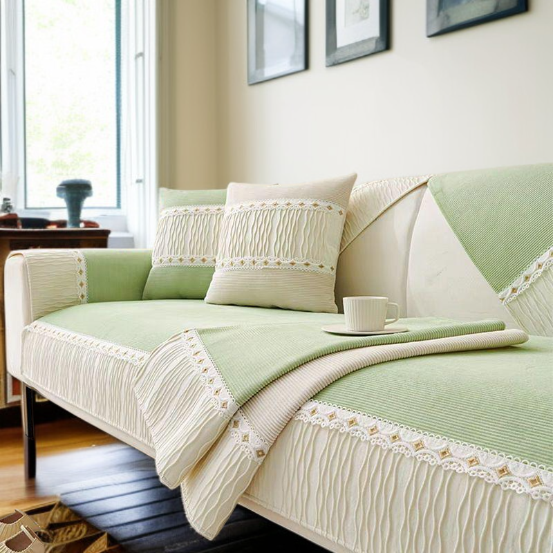 高品質奶油色沙發墊四季通用防滑皮沙發套蓋