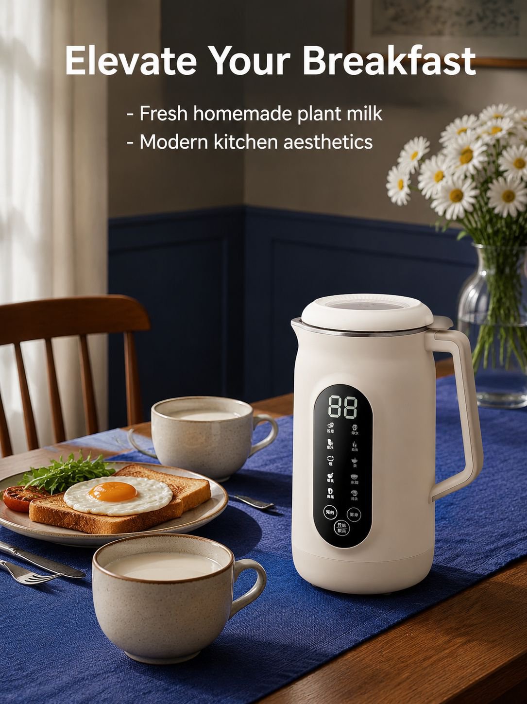 Compact and stylish soy milk maker for home use