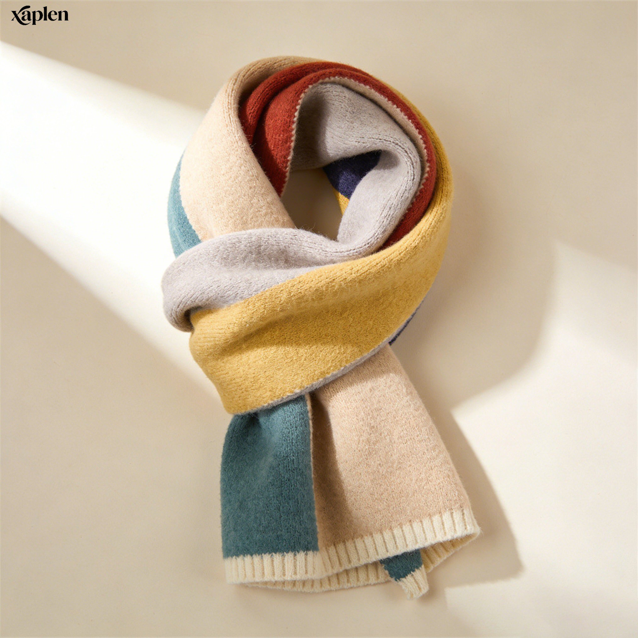 柔らかいウール素材のスカーフ質感アップ