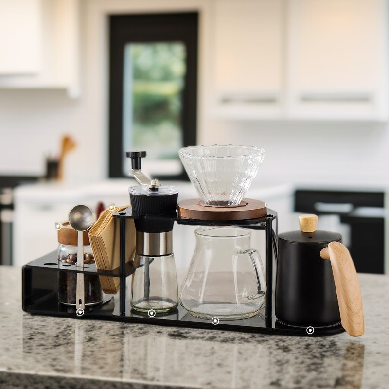 ハンドドリップコーヒーセット手動グラインダー＆収納スタンド