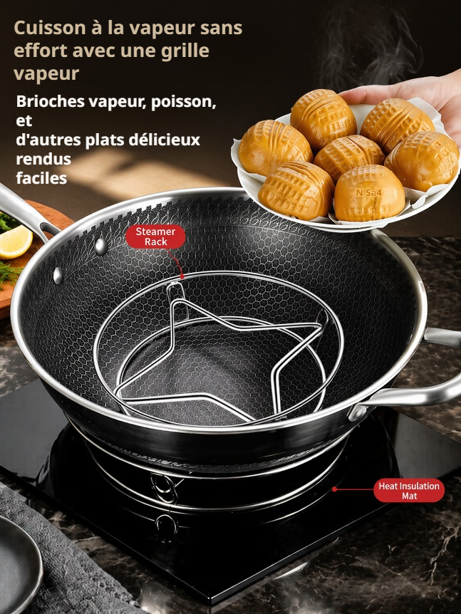 Support de casserole double usage en acier inoxydable