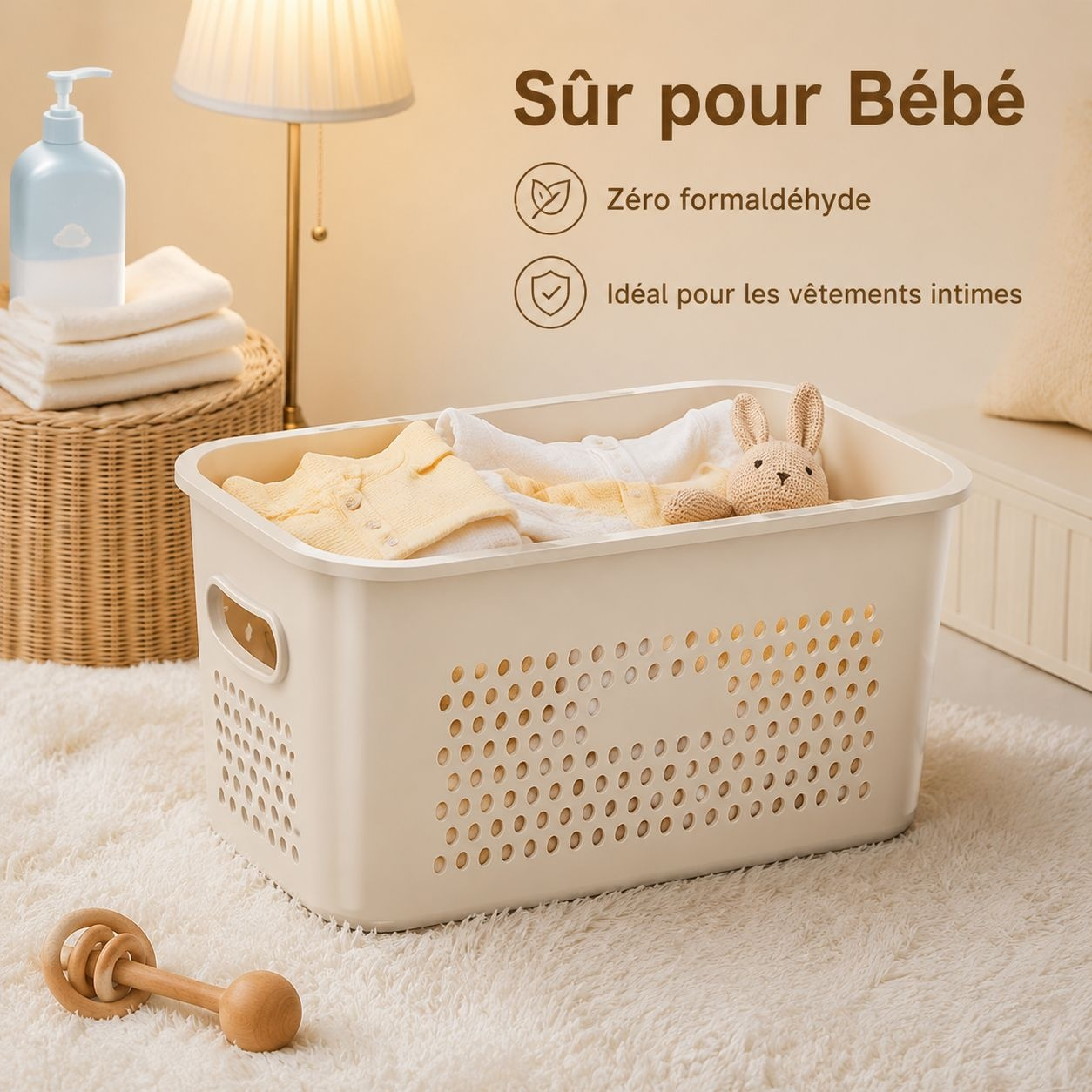 Panier à linge compartimenté