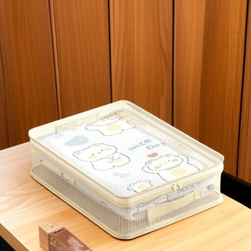 간절기 수납 가방 4종 세트 곰팡이 방지 의류 정리 가방 면 이불 수납 가방 칸막이 망사 옷장 수납 가방