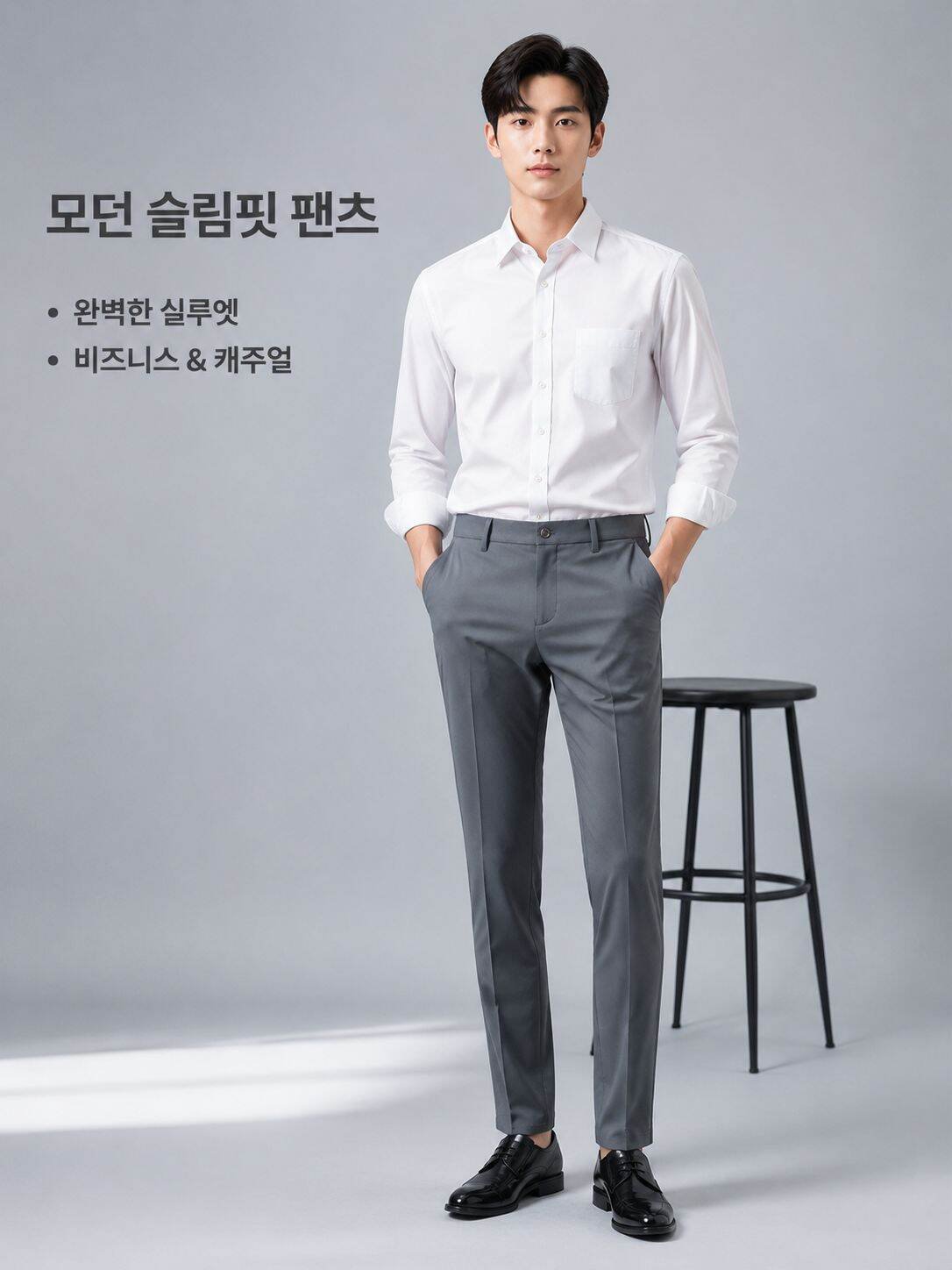 고퀄리티 삼방 냉장고 캐주얼 바지 남 여름 신상 한국 스타일 패션 비즈니스 정장 스판 바지 남