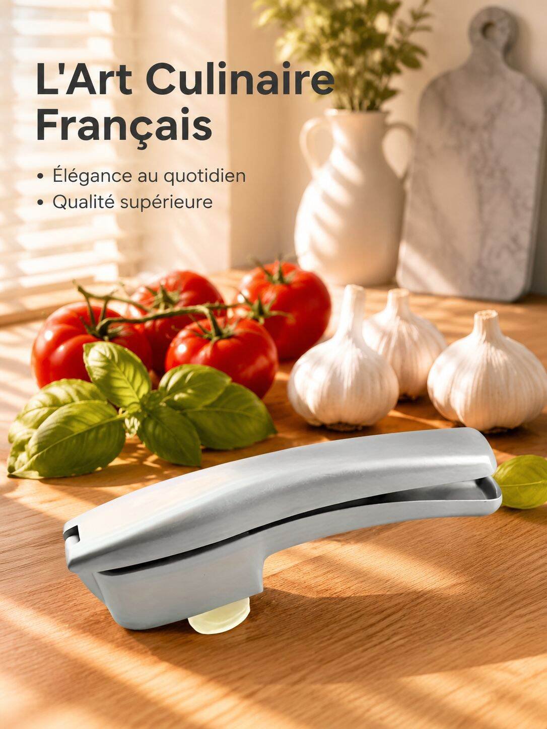 Outil de coupe et de pressage d'ail en alliage d'aluminium pour cuisine