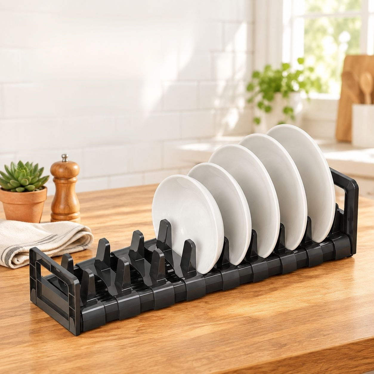 Organizador y Escurridor de Platos y Cubiertos para Gabinete