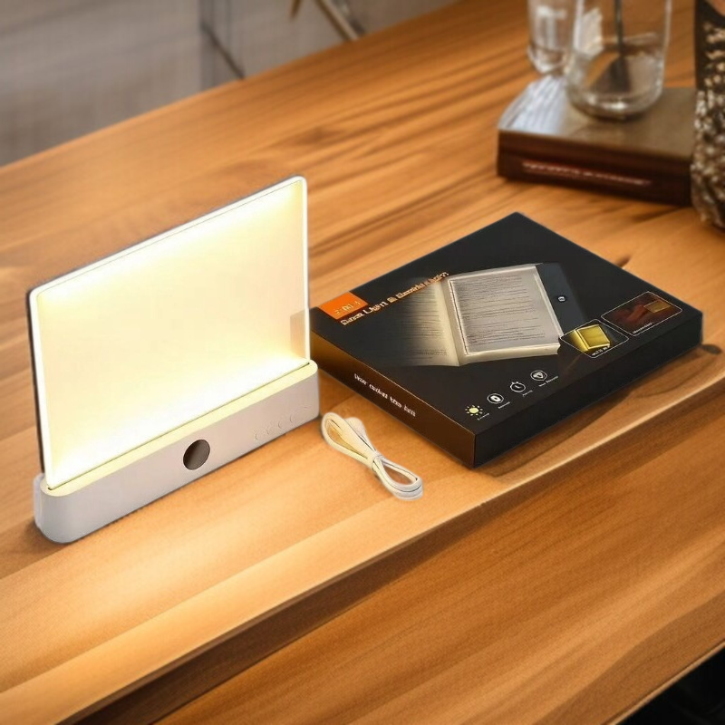 LED rechargeable tri-color stepless dimming tablet reading light