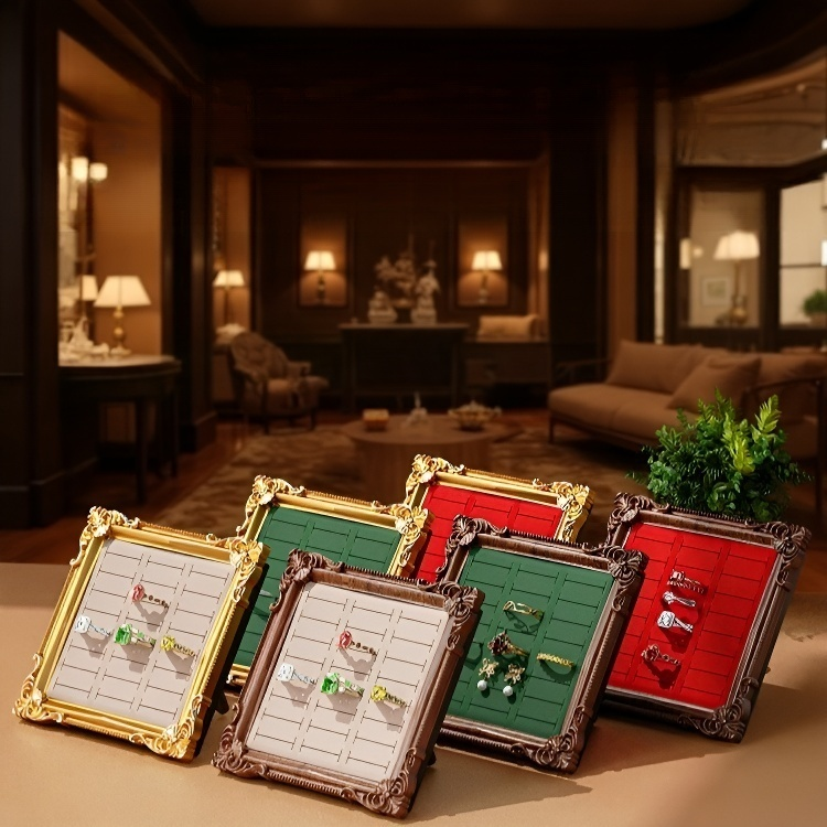 رف تخزين الاكسسوارات المعتق على شكل إطار الصورة