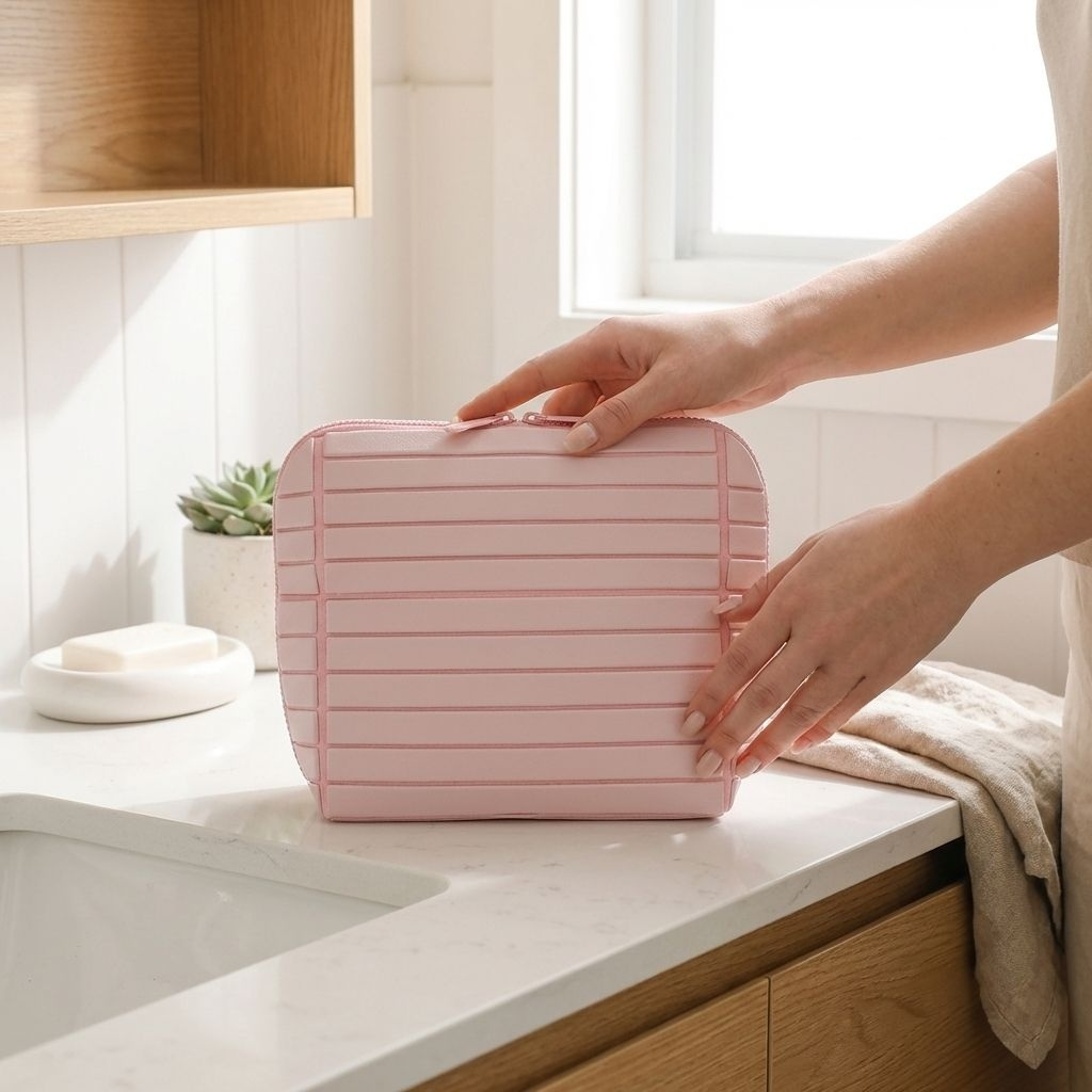 Tragbare Kosmetik- und Kulturtasche mit großem Fassungsvermögen und mehreren Fächern