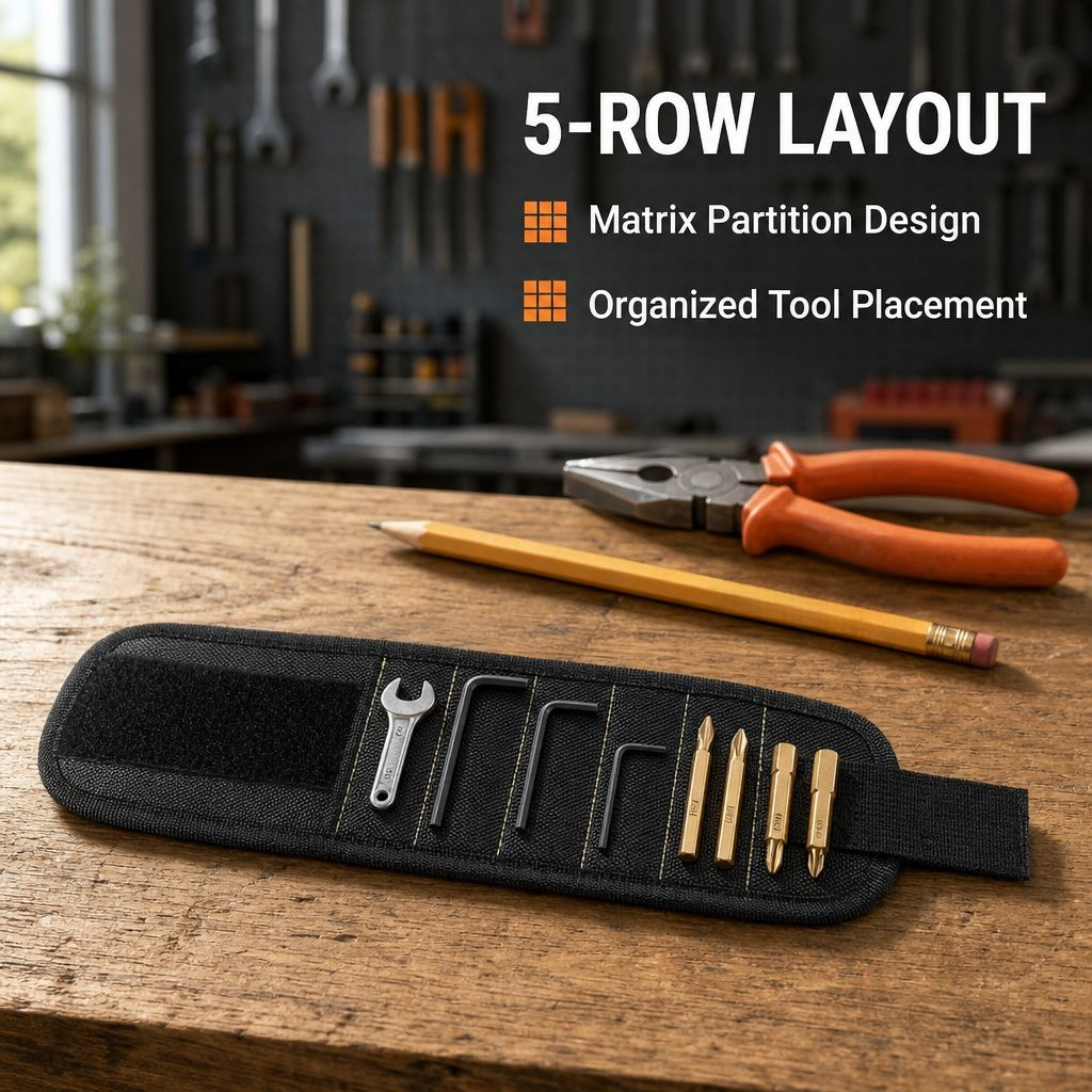 Magnetic Wristband for Electricians, Strong Magnet Tool Holder for Screws
