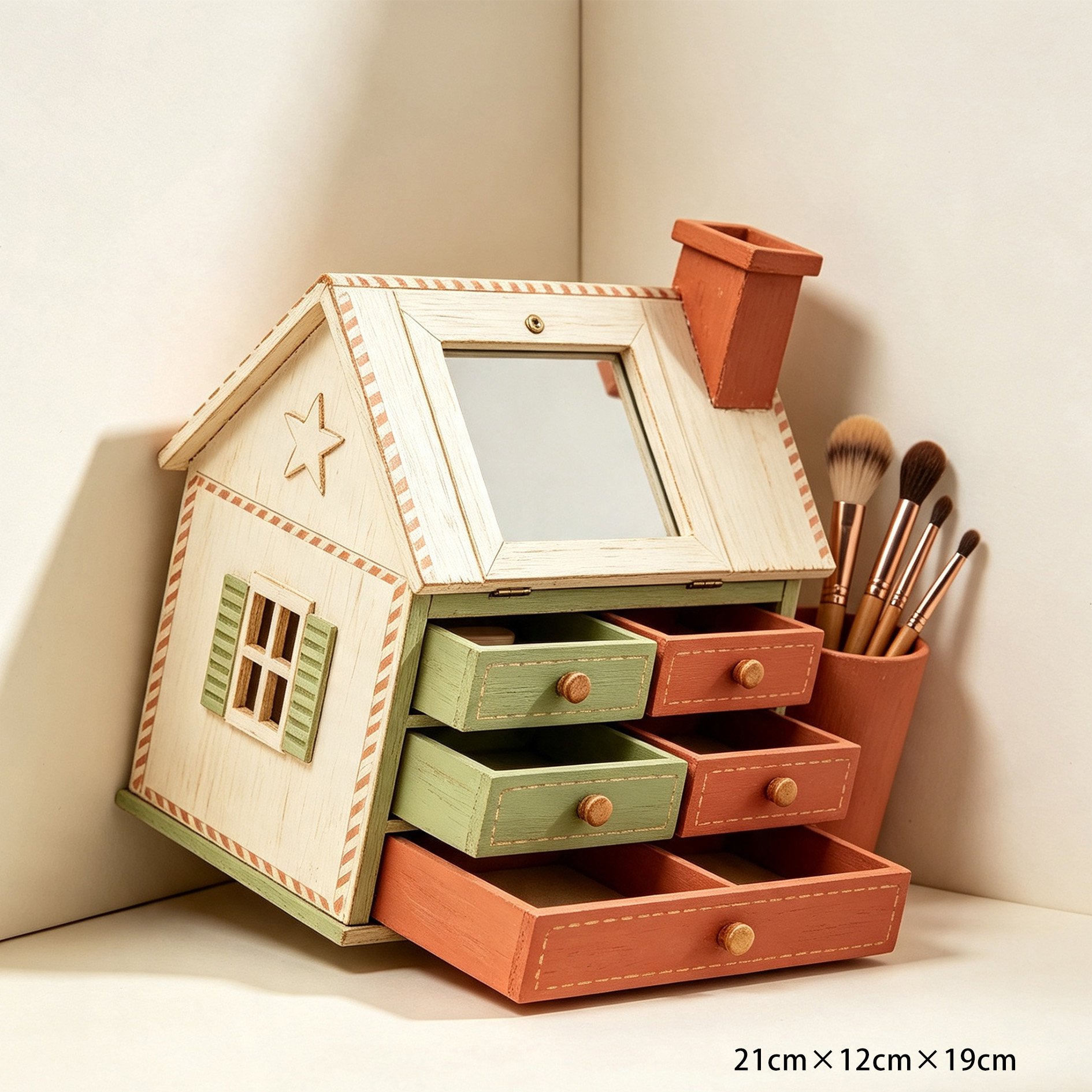 Makeup storage cabinet with country cottage design