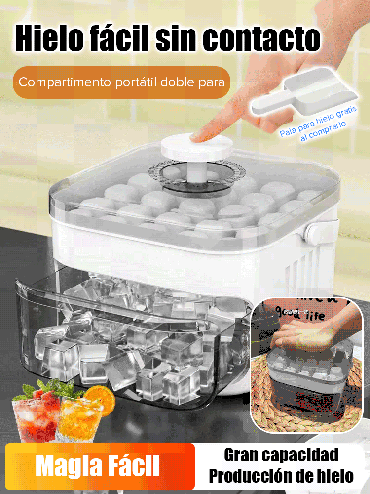 Hielera automática de gran capacidad, fácil de usar y sin ensuciarse las manos