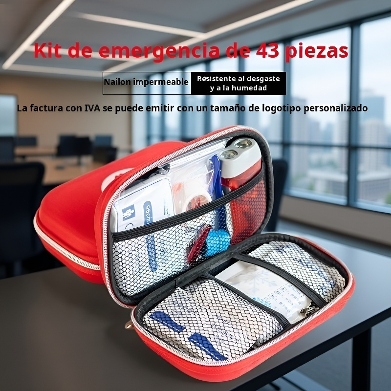 Botiquín de primeros auxilios EVA para hogar y exteriores, botiquín médico para coche