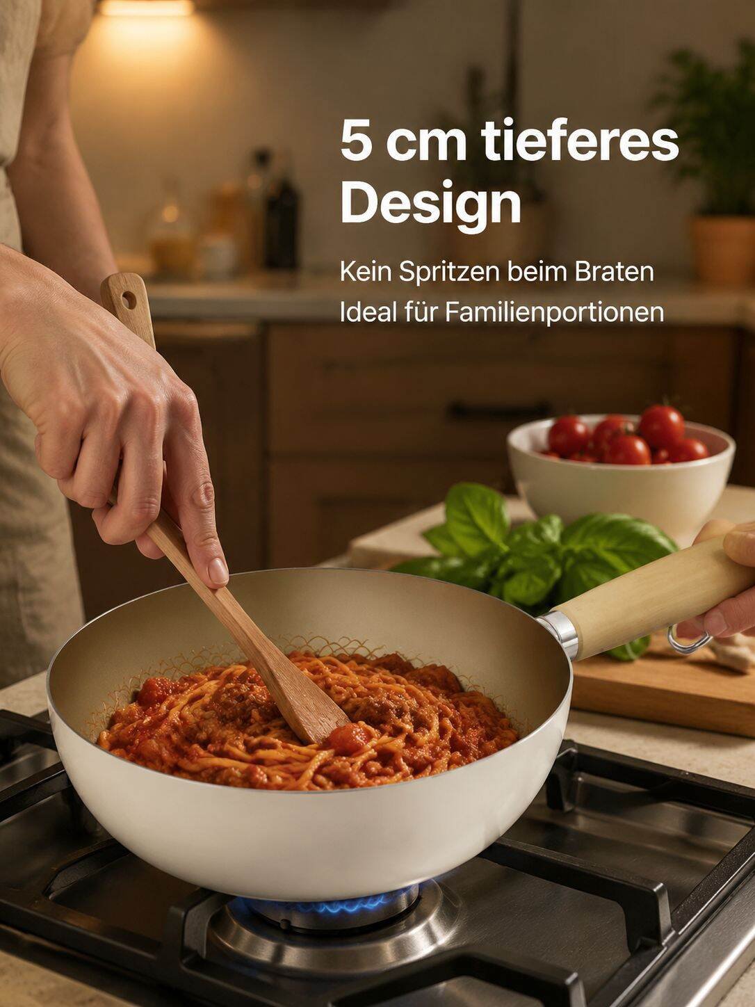 Weiße Keramik-Antihaft-Bratpfanne