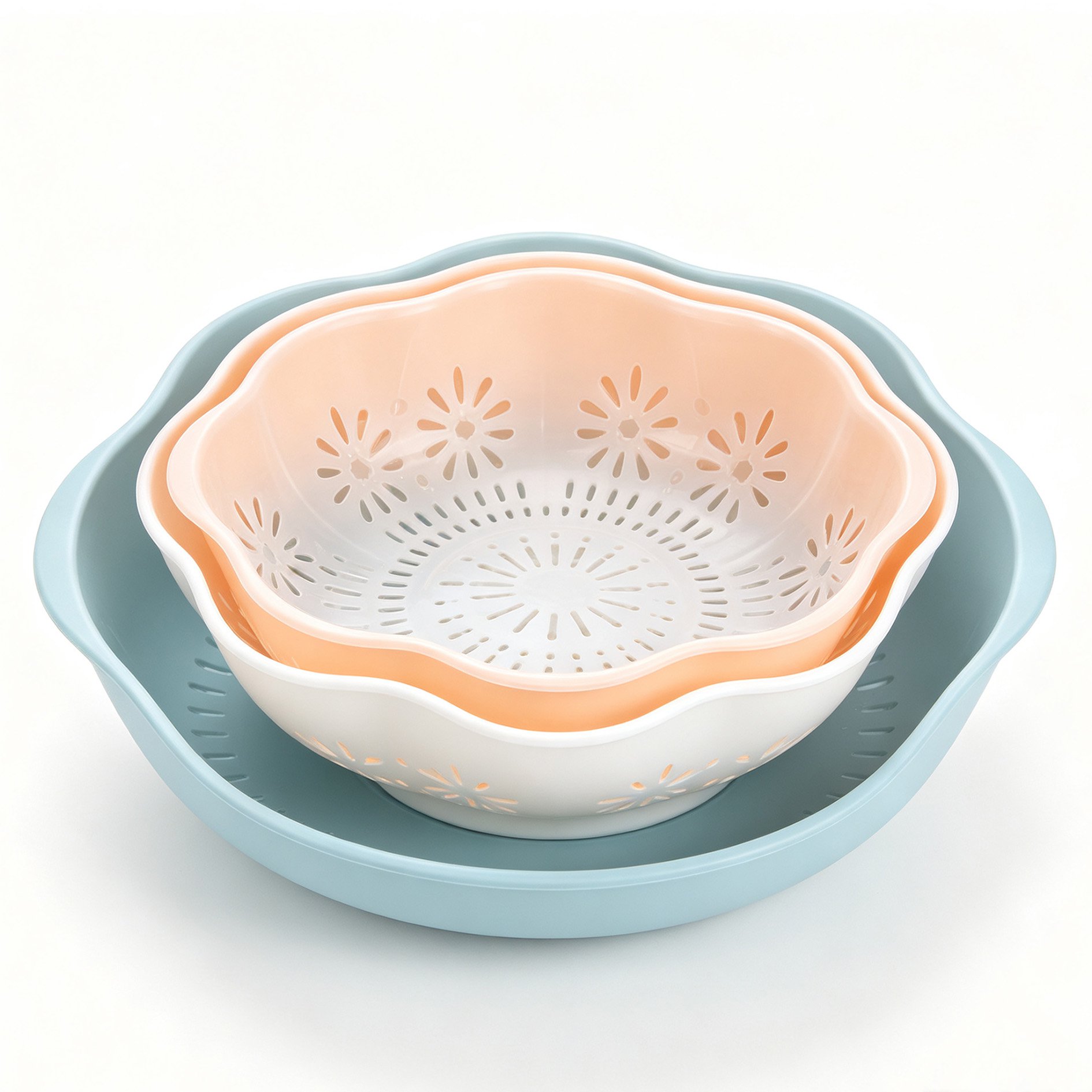 Flower-shaped double-layer drain basket for kitchen use