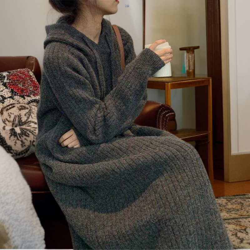 連帽針織裙