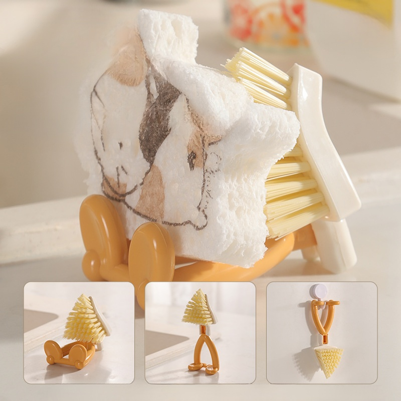 접이식 무각 청소 삼각 브러시