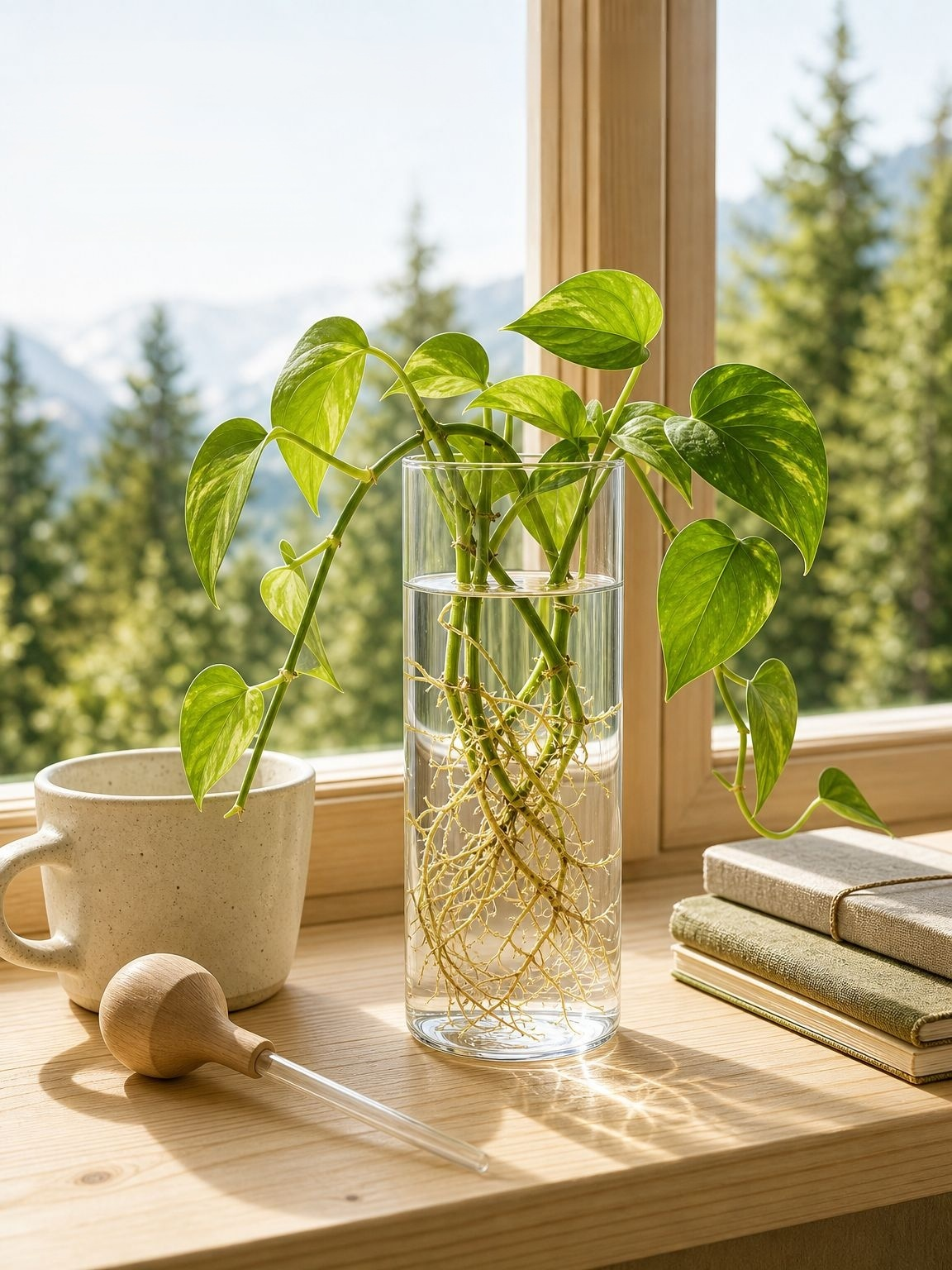 Moderne Glasvase als stilvolle Tischdekoration im Wohnzimmer