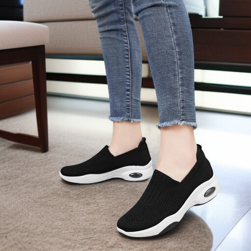 통풍이 잘 되는 운동화 여성 빅사이즈 플랫 통풍 메쉬 운동화 여성 캐주얼 운동화