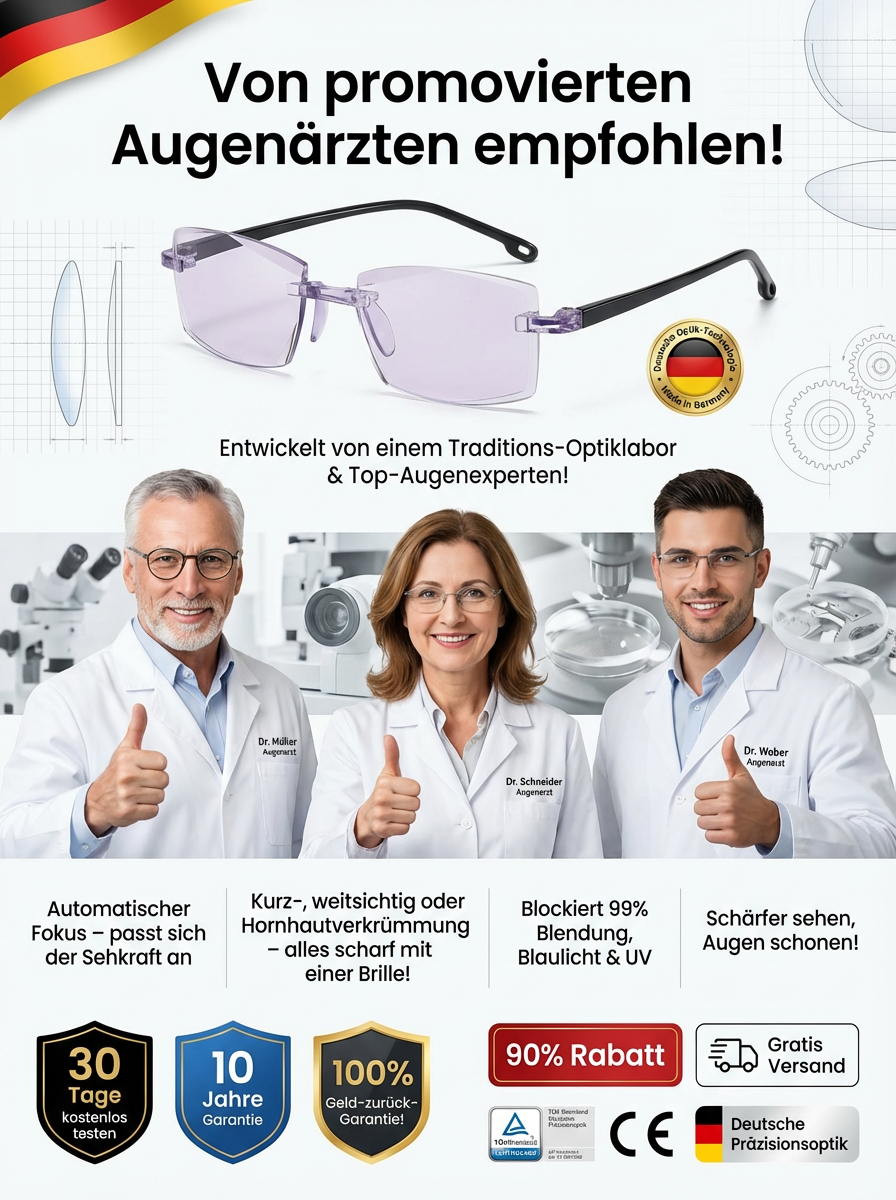 【 Kein Sehtest nötig】Jenaer Optik - Intelligente selbsttönende Lesebrille