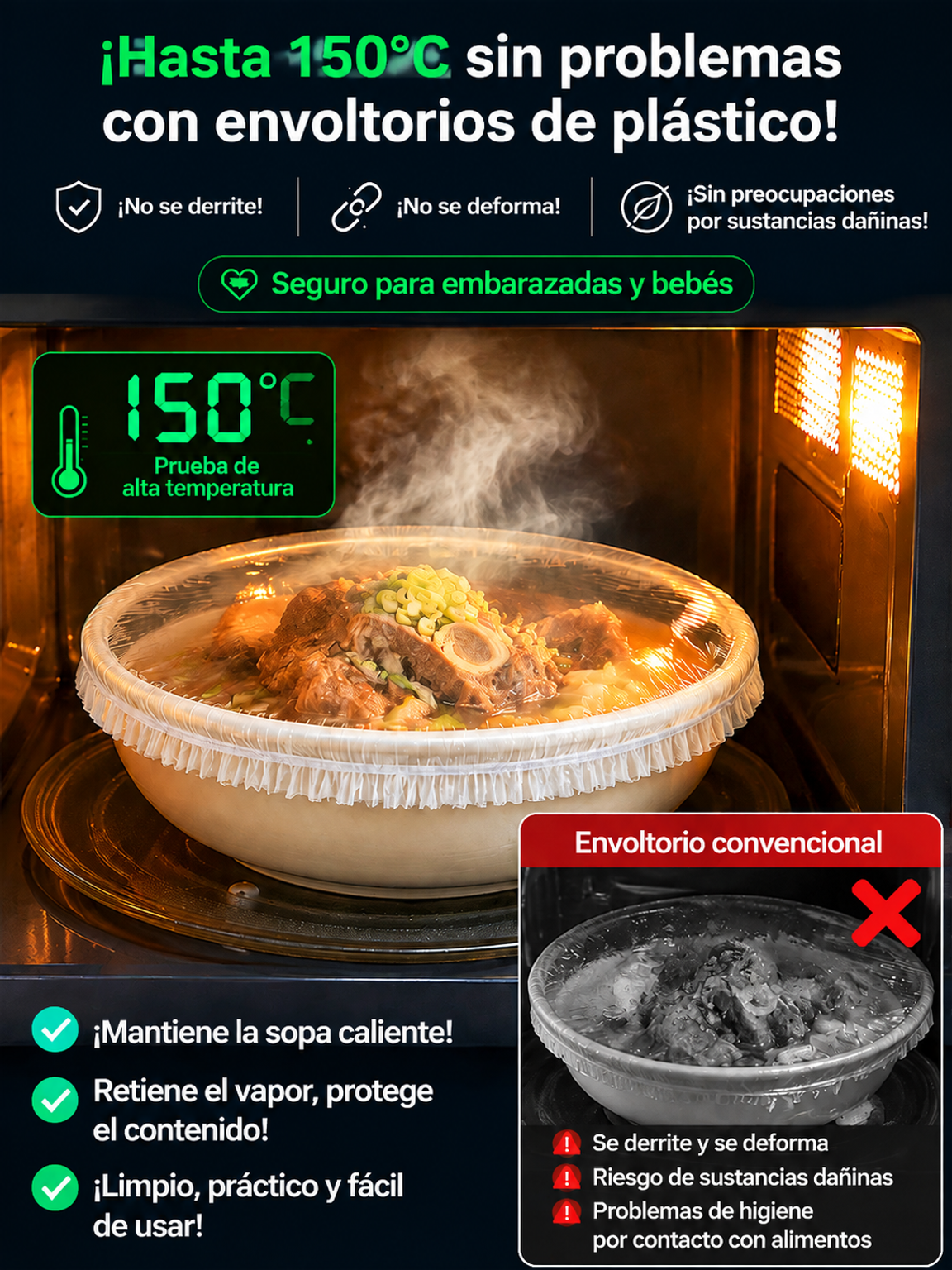 [Tecnología Alemana] Tapas Elásticas Antibacterianas para Alimentos (1+1 GRATIS)