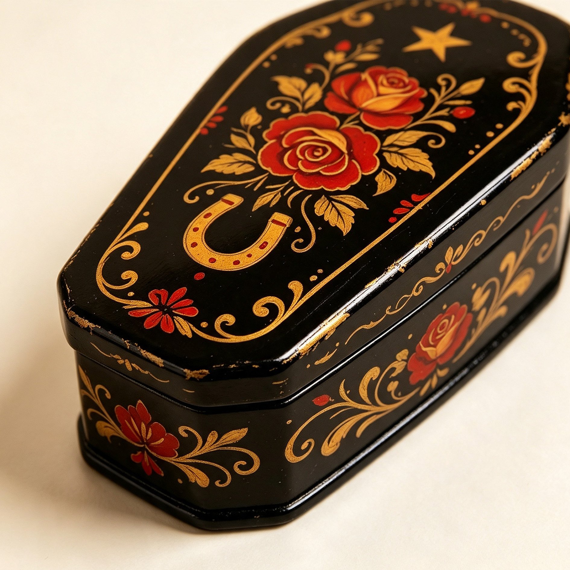Elegant decorative storage box with star pattern