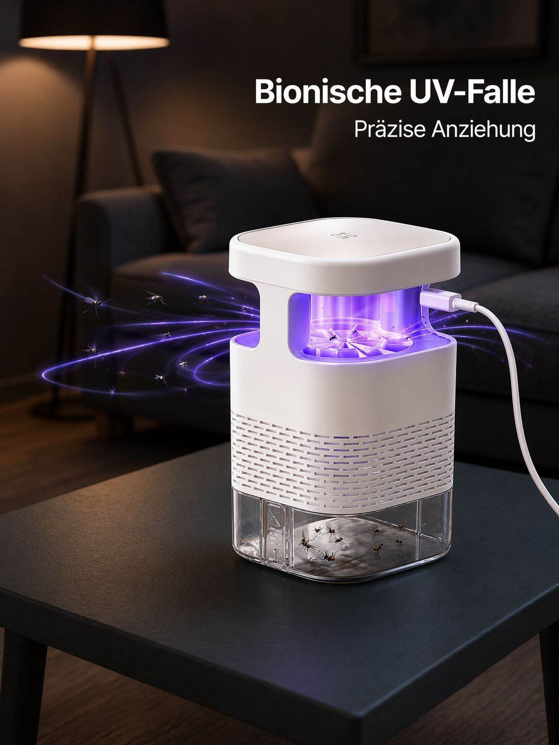 Biomimetische UV-Mückenfalle mit Ansaugfunktion