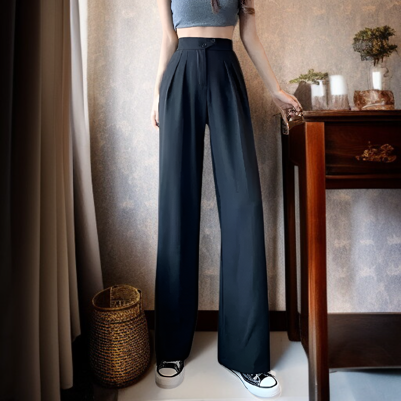 ファッショナブルなハイウエストワイドパンツ