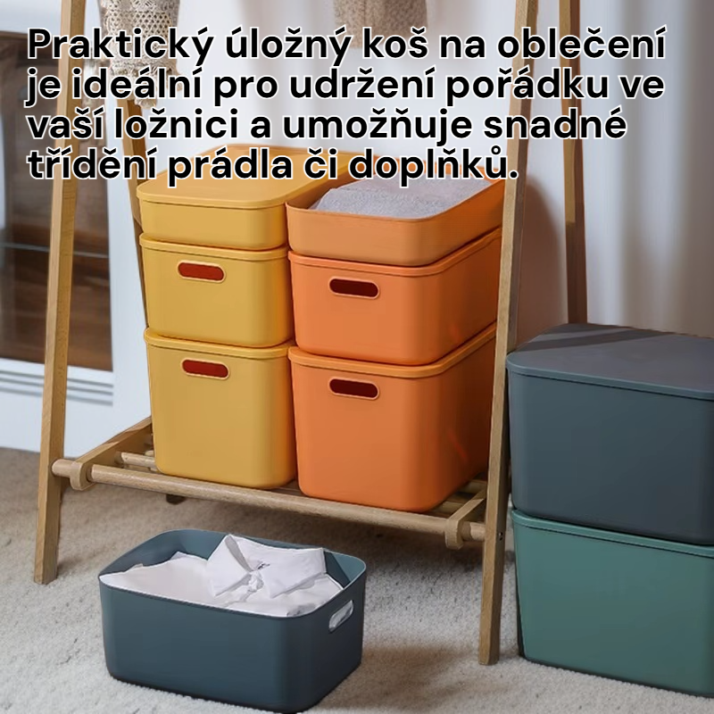 Úložný koš na oblečení do ložnice, organizér na stolek