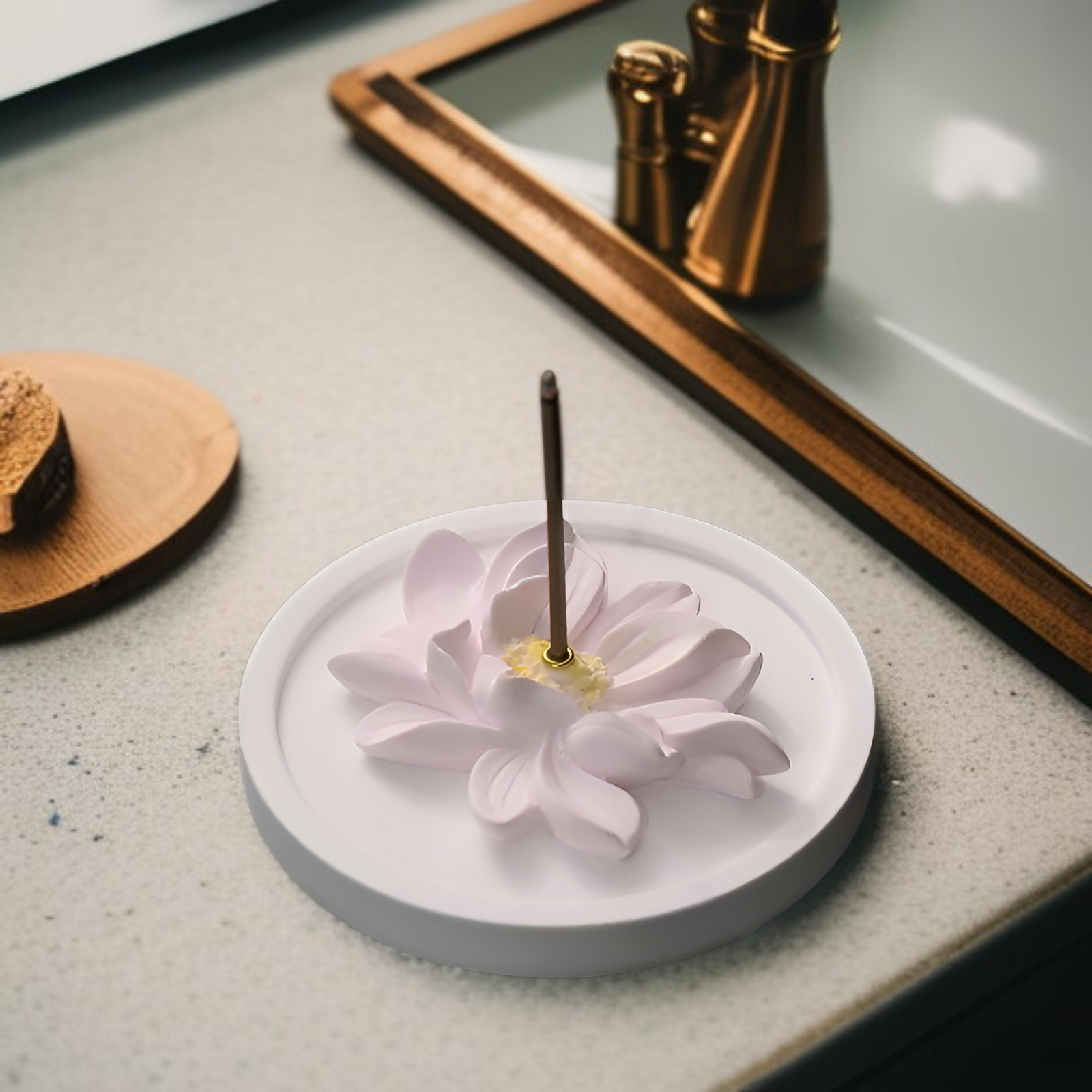 명상 공간에 어울리는 연화 석고 선향 향로