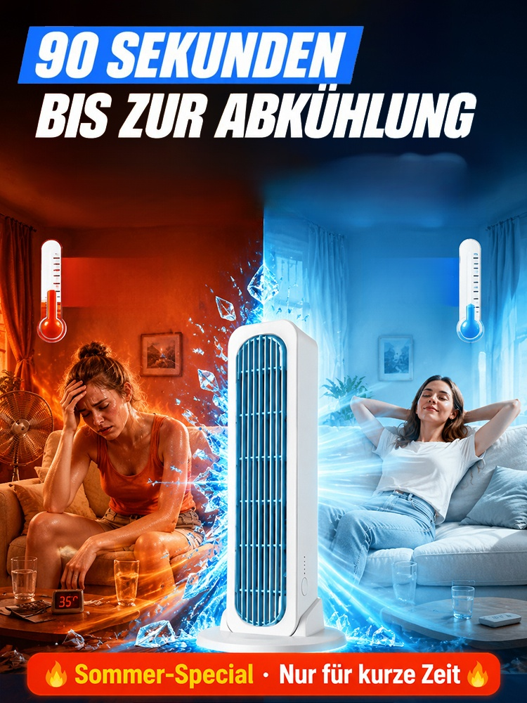 【90S den gesamten Raum abkühlen】Turmventilator stehend und liegend verwendbarer Klimagerät