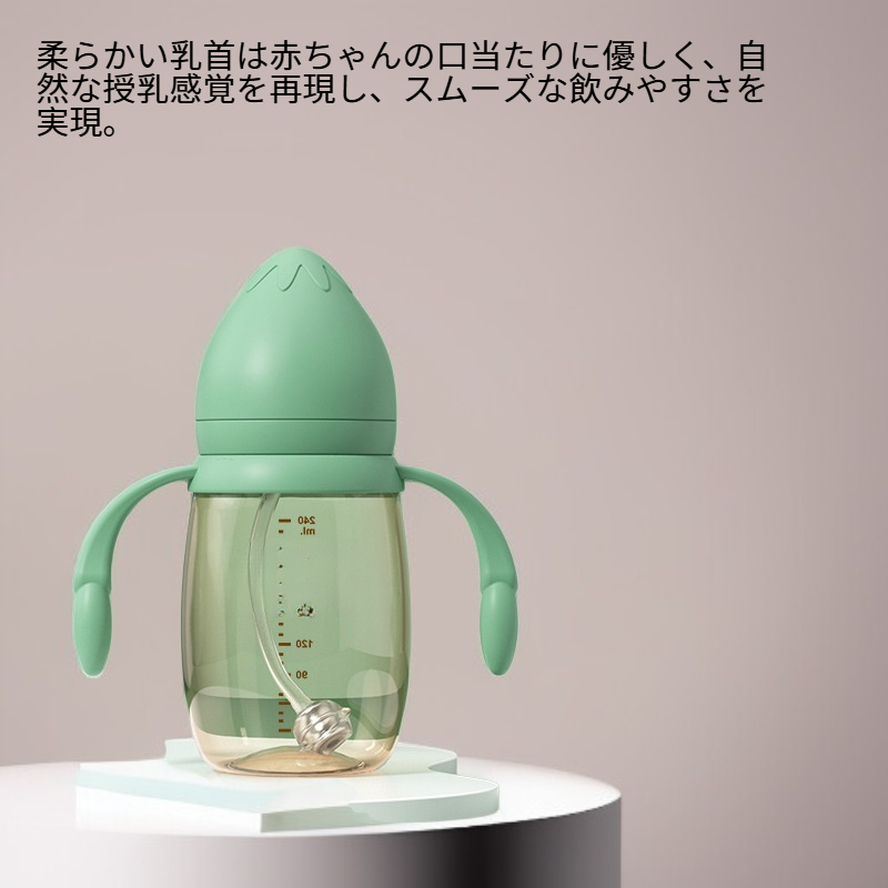 広口タイプシリコン哺乳瓶・柔らかい乳首・赤ちゃん用・耐衝撃・防膨張・中性カップ