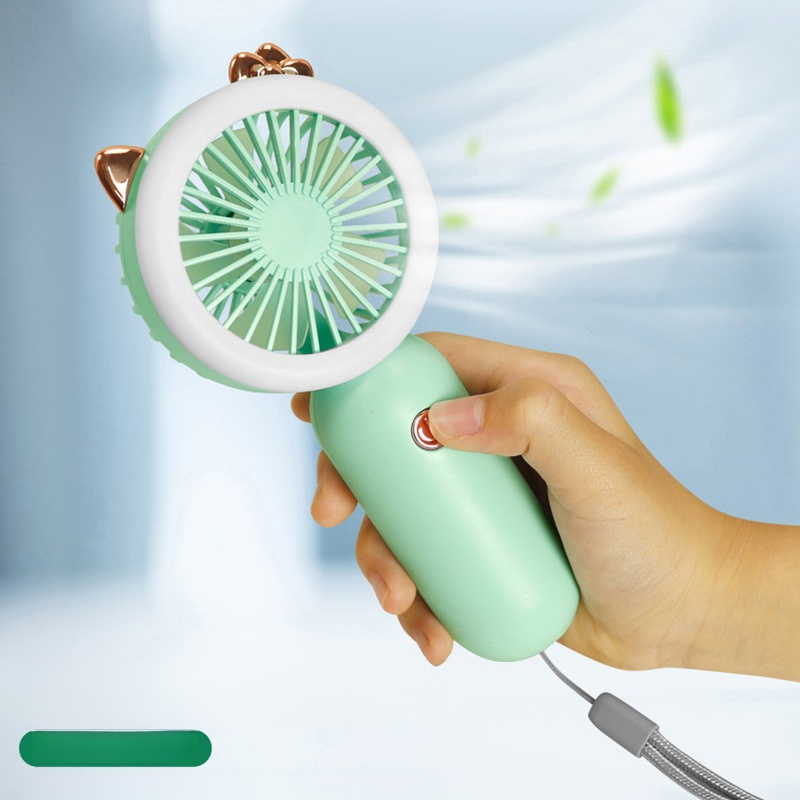 Ventilador de mano infantil, bolsillo, enfriamiento, iluminación nocturna, regulable