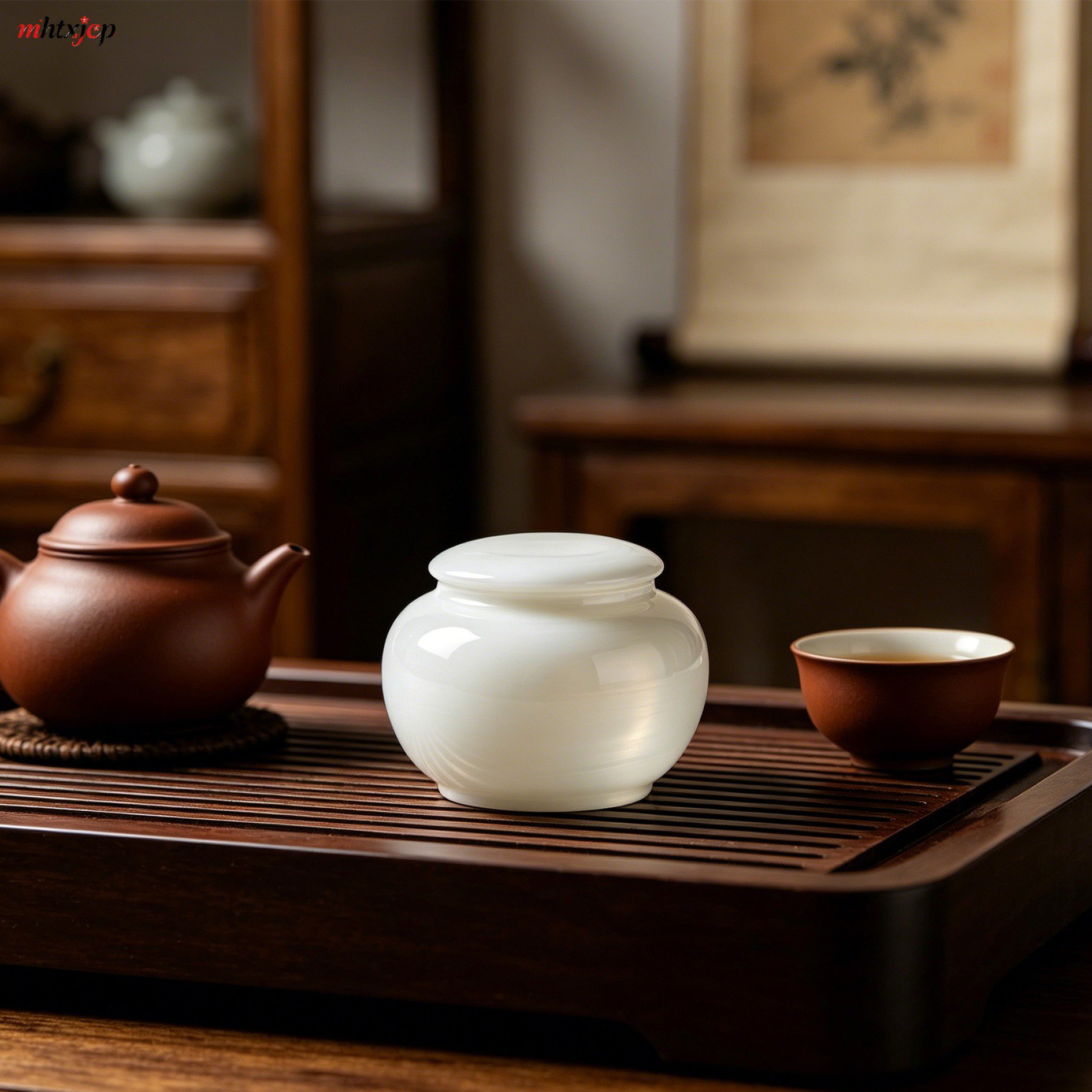 徳化白磁茶筒（3個セット）