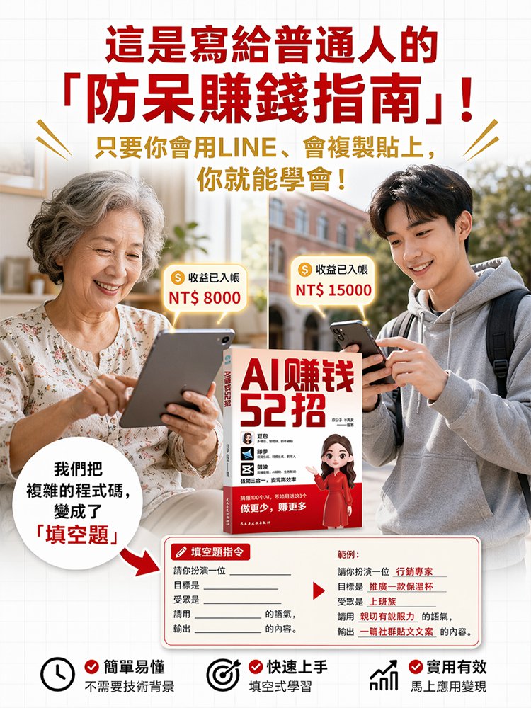 AI賺錢52招零基礎入門精通