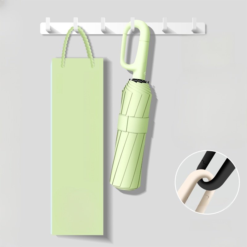 Vollautomatischer faltbarer Sonnenschutz-Regenschirm für Sonne und Regen mit Ringverschluss