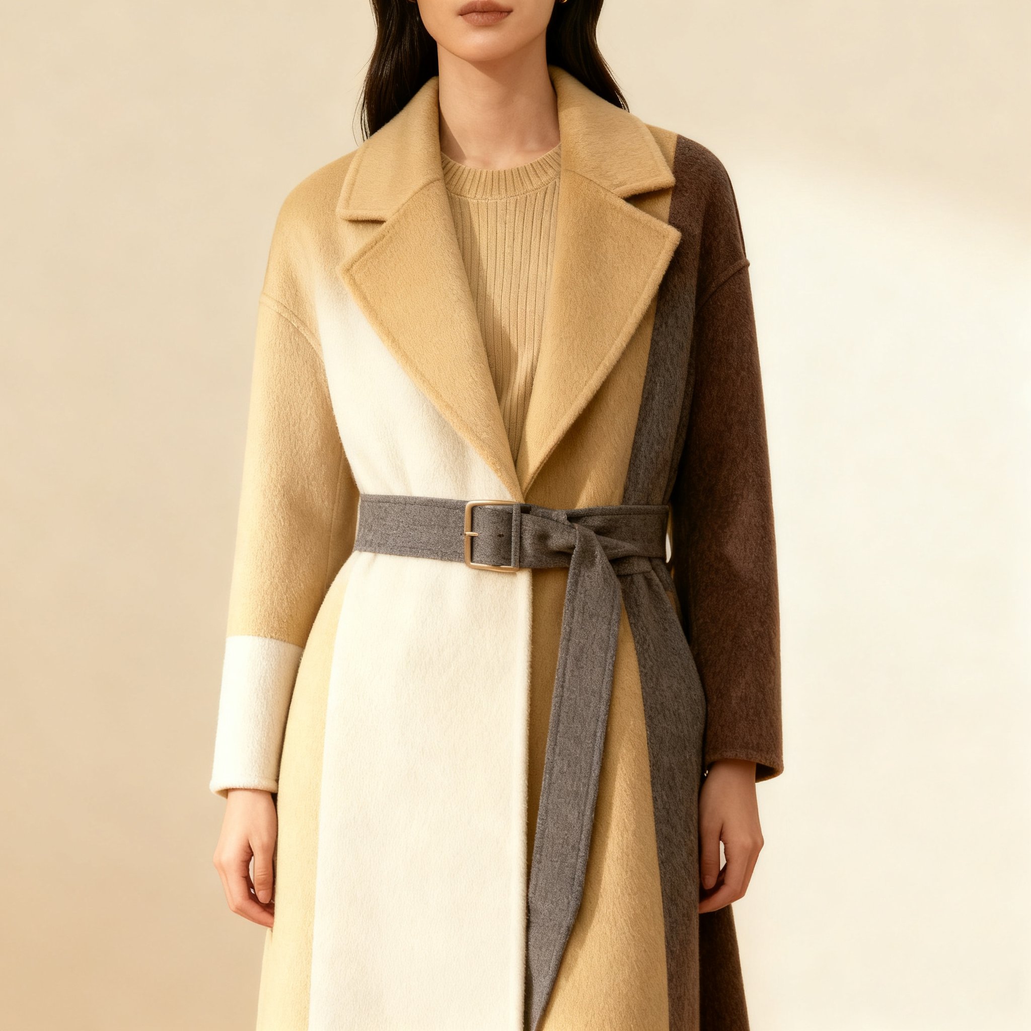 부자 느낌 울 롱코트