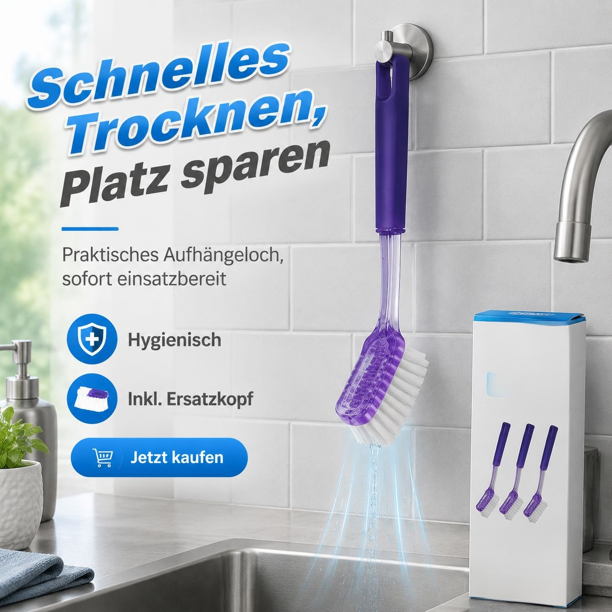 Samjeong Clean Master PET viereckige Schuhbürste