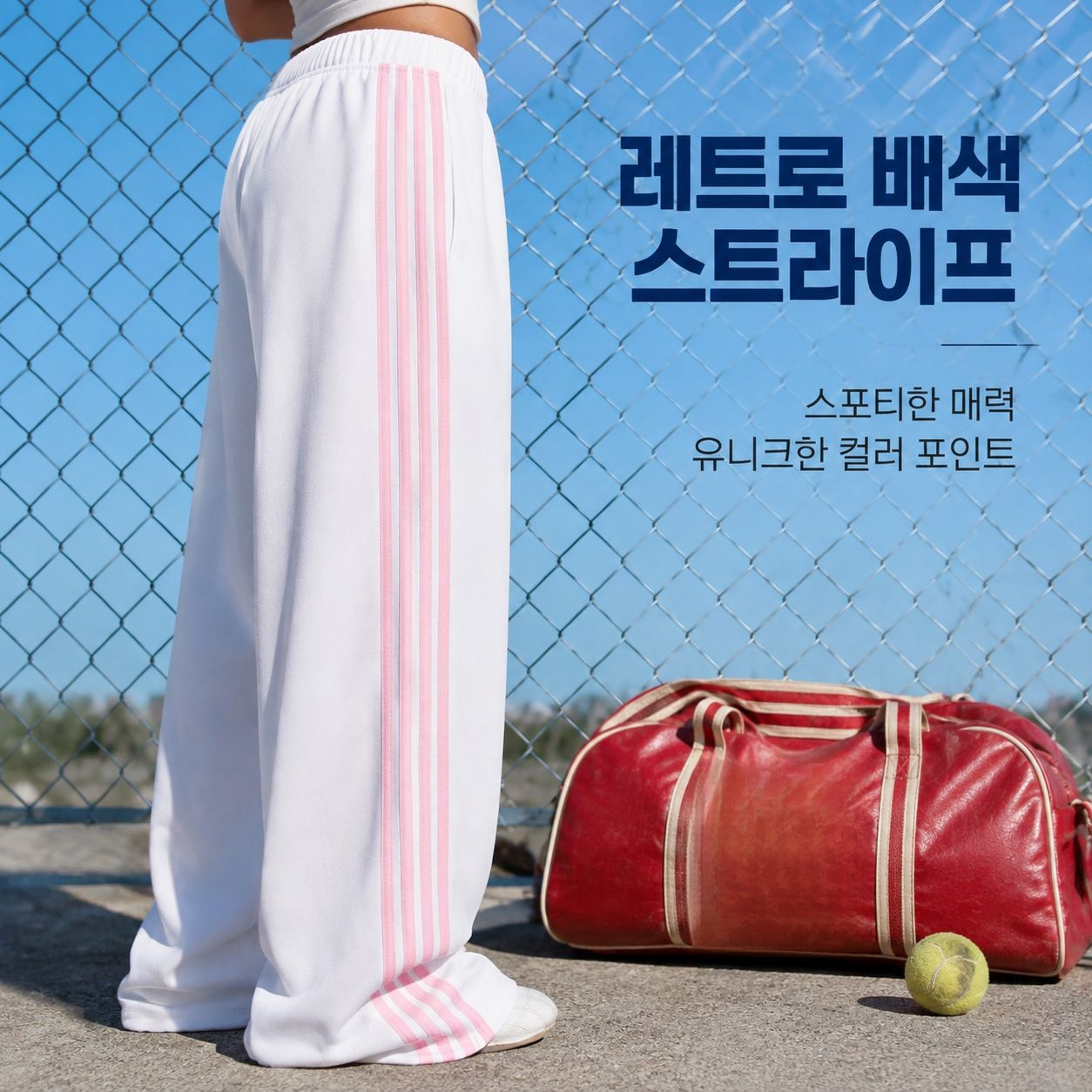 하이웨이스트 배색 슬림 원피스