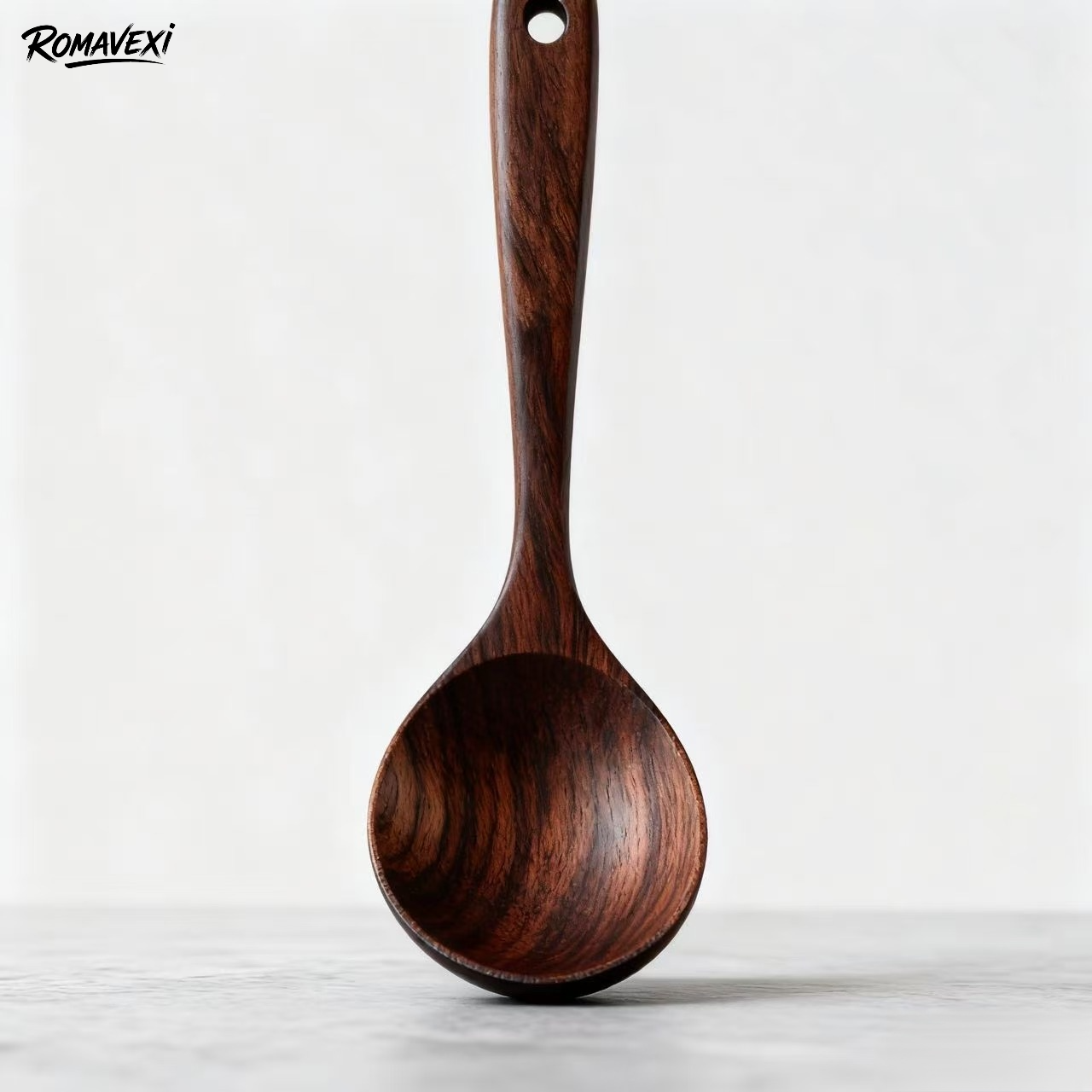無垢材のスープスプーン、家庭用木製ライススプーン（10本）