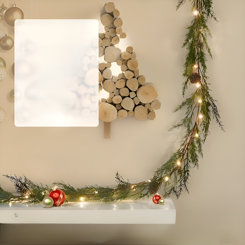 Floral wreath fireplace mantel decoration