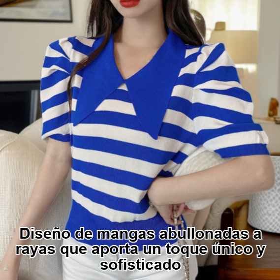 Mangas abullonadas a rayas