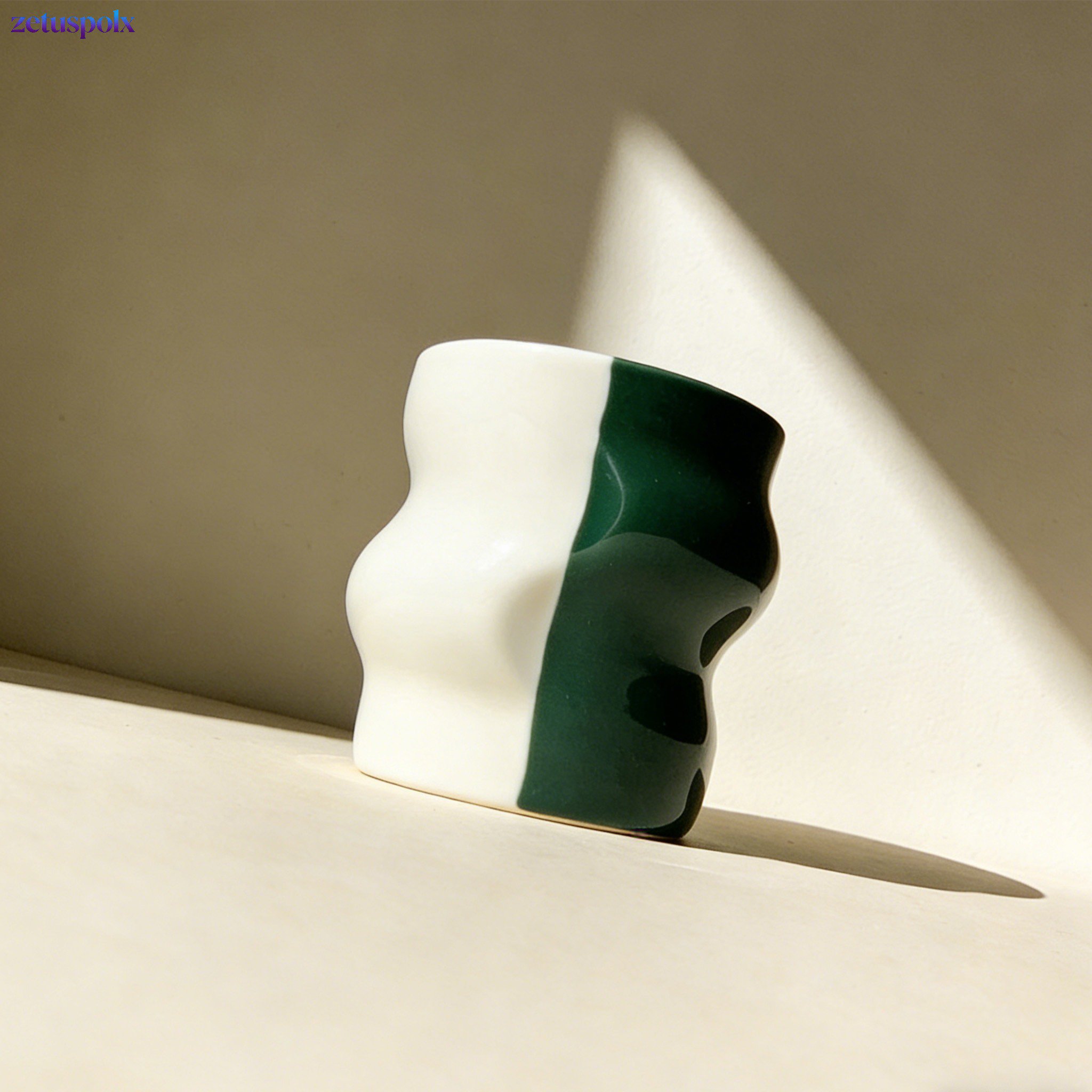 Simple ceramic mug on white background