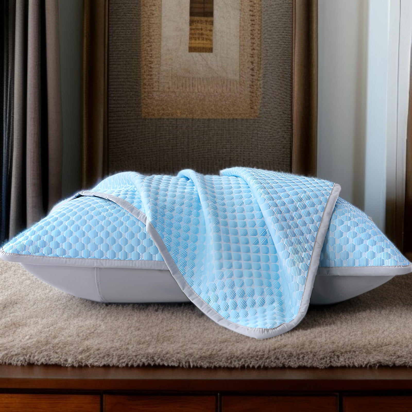 純色真絲枕頭套一對裝