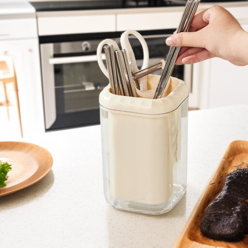 크림 스타일 젓가락 꽂이 주방용 고급 물빠짐 젓가락통