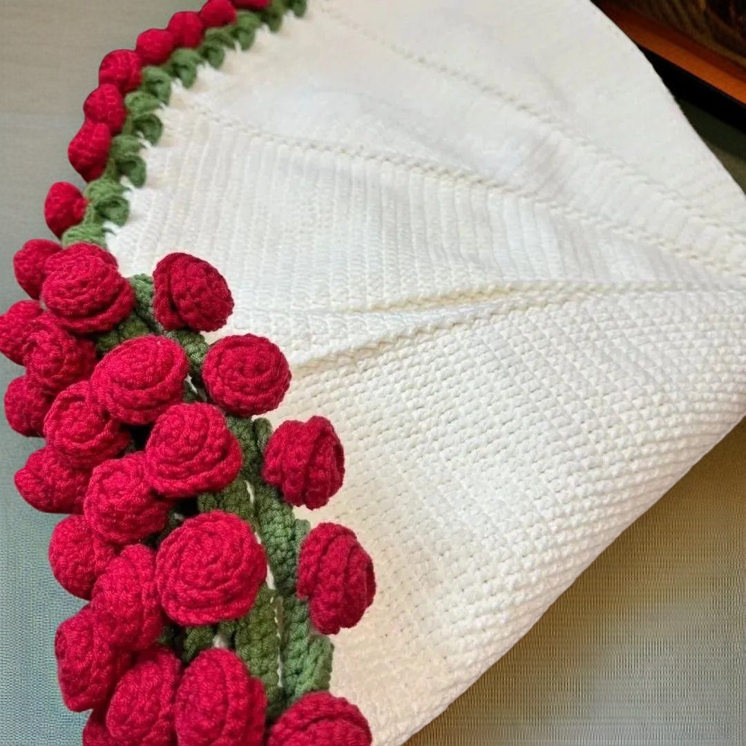 Hochwertige Haardecke mit floralem Design