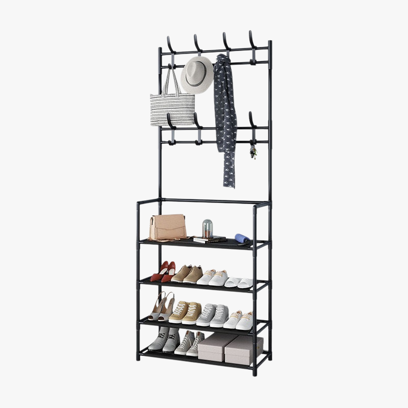 Multifunctional Simple Clothes Rack & Shoe Organizer with Door Hook