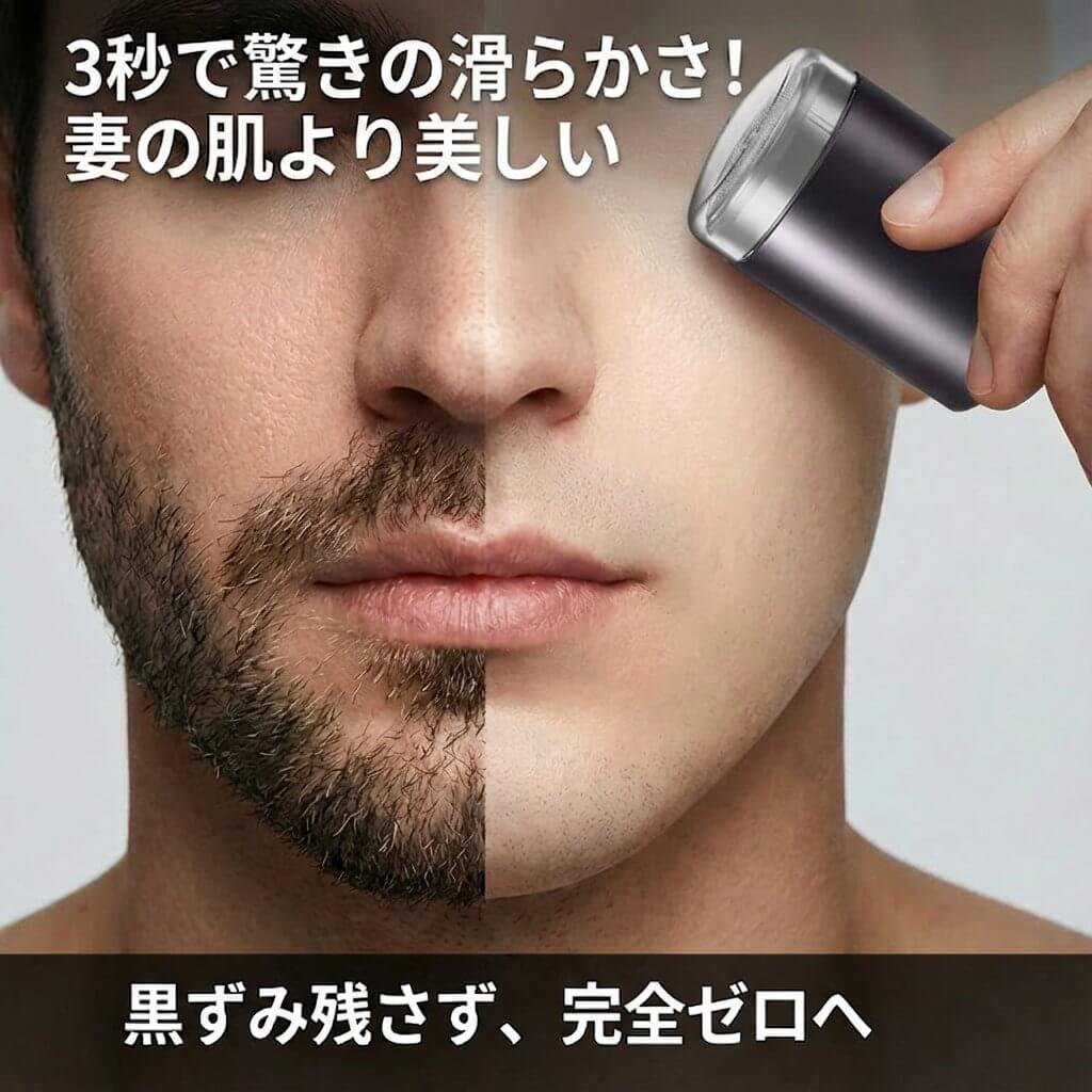 【わずか3秒で極上の滑らかさ】VTTドイツポータブルミニシェーバー、10年続く切れ味。