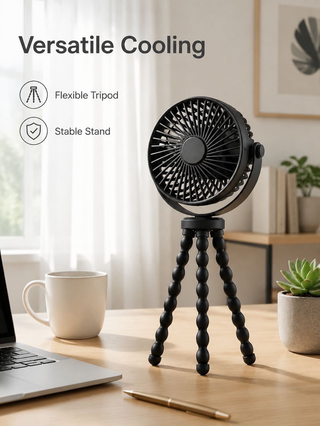 Desktop Fan Long Life Universal Octopus Fan Lasts All Day Portable Outdoor Wind Mute